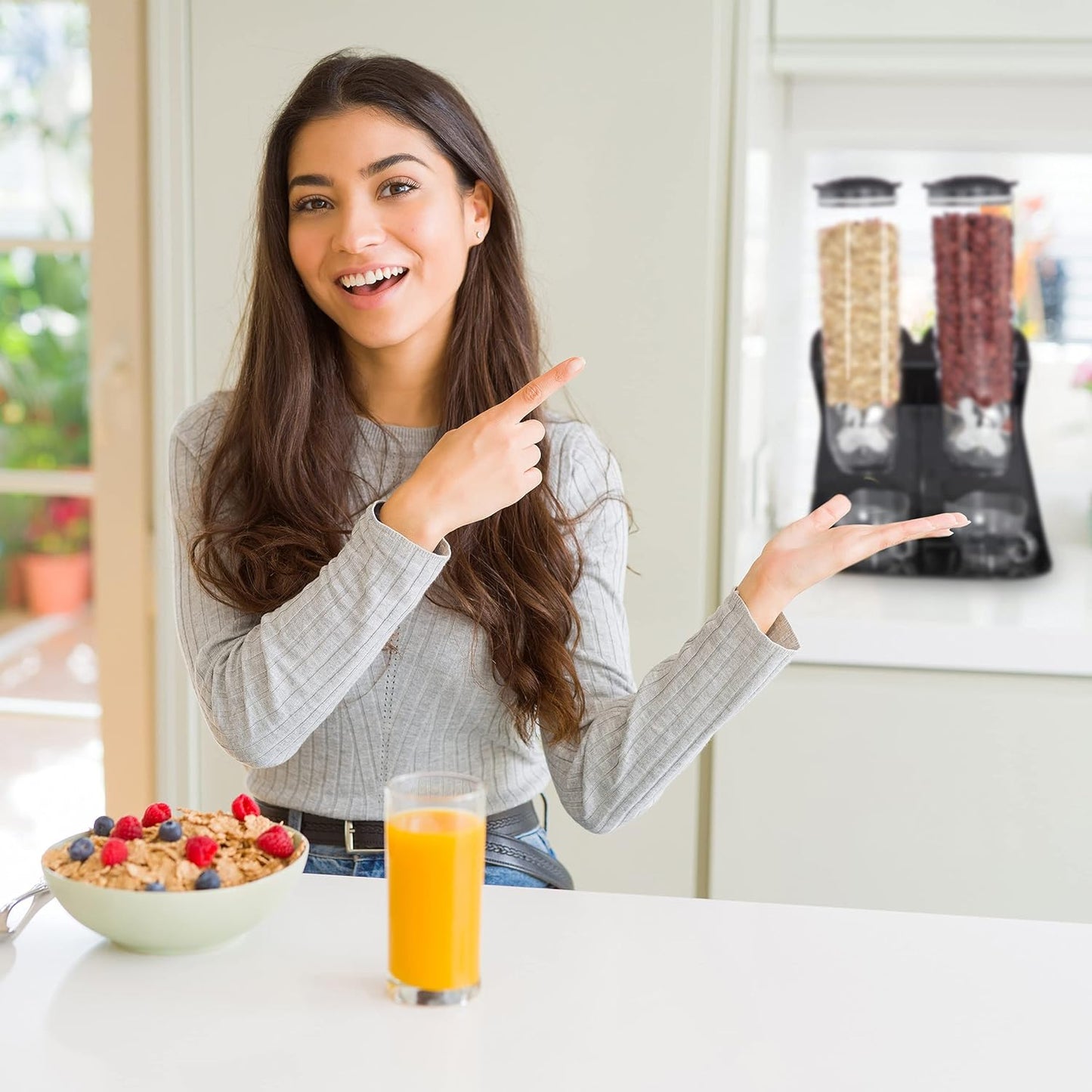 Doppelter Müslispender für Müsli & Snacks