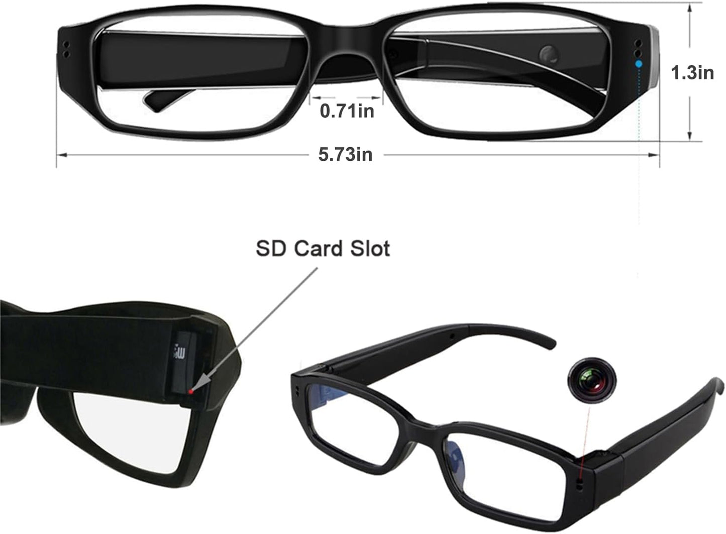 Spionagekamera-Brille mit verstecktem Camcorder