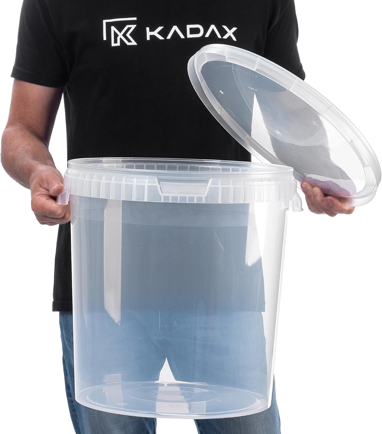 Gäreimer, 33 Liter, + Auslaufhahn, Gärröhrchen & Gummistopfen 33l, Transparent