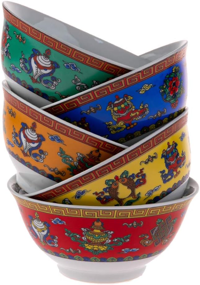 Asiatische Reisschalen mit Buddhismus-Motiven, Buddha