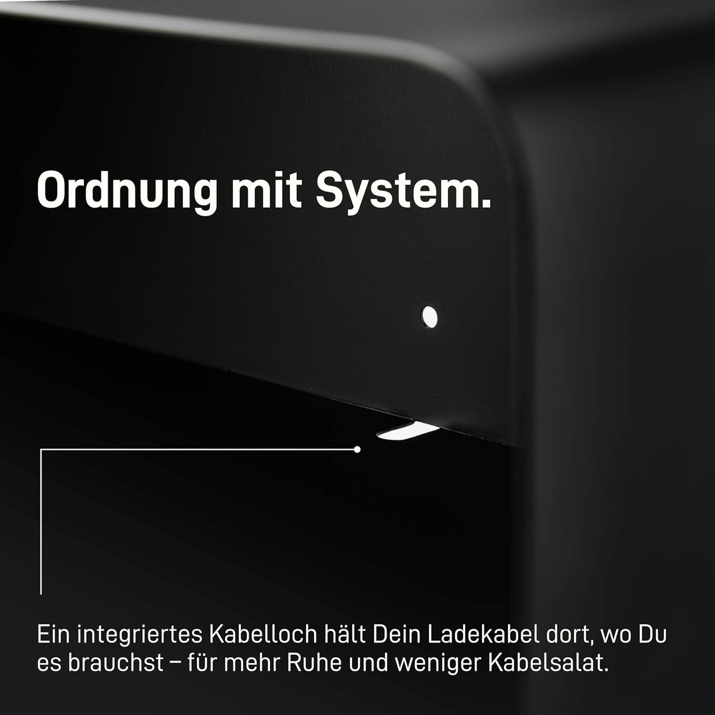 Schwebender Nachttisch, Schwarz