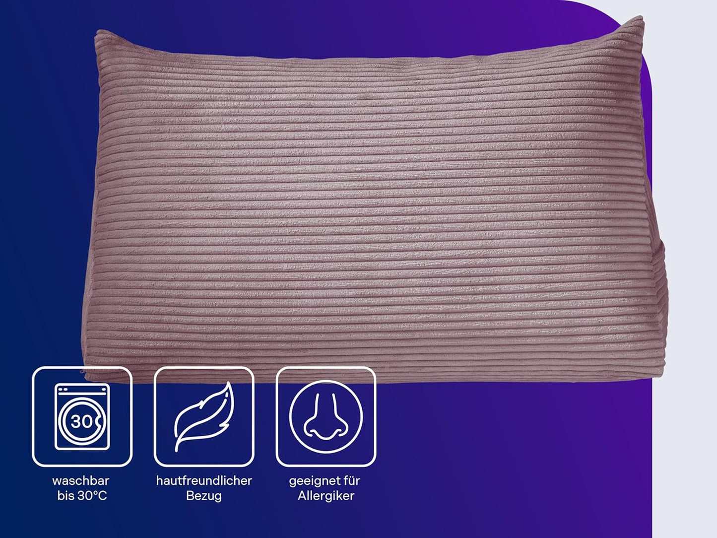 Cozy Rückenkissen, Altrosa Kord (100% Polyester)