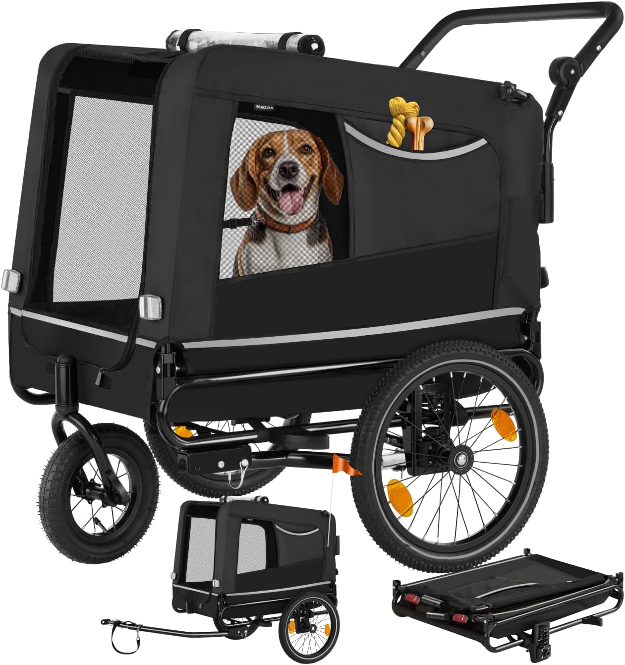 Veloanhänger für Hunde, Schwarz