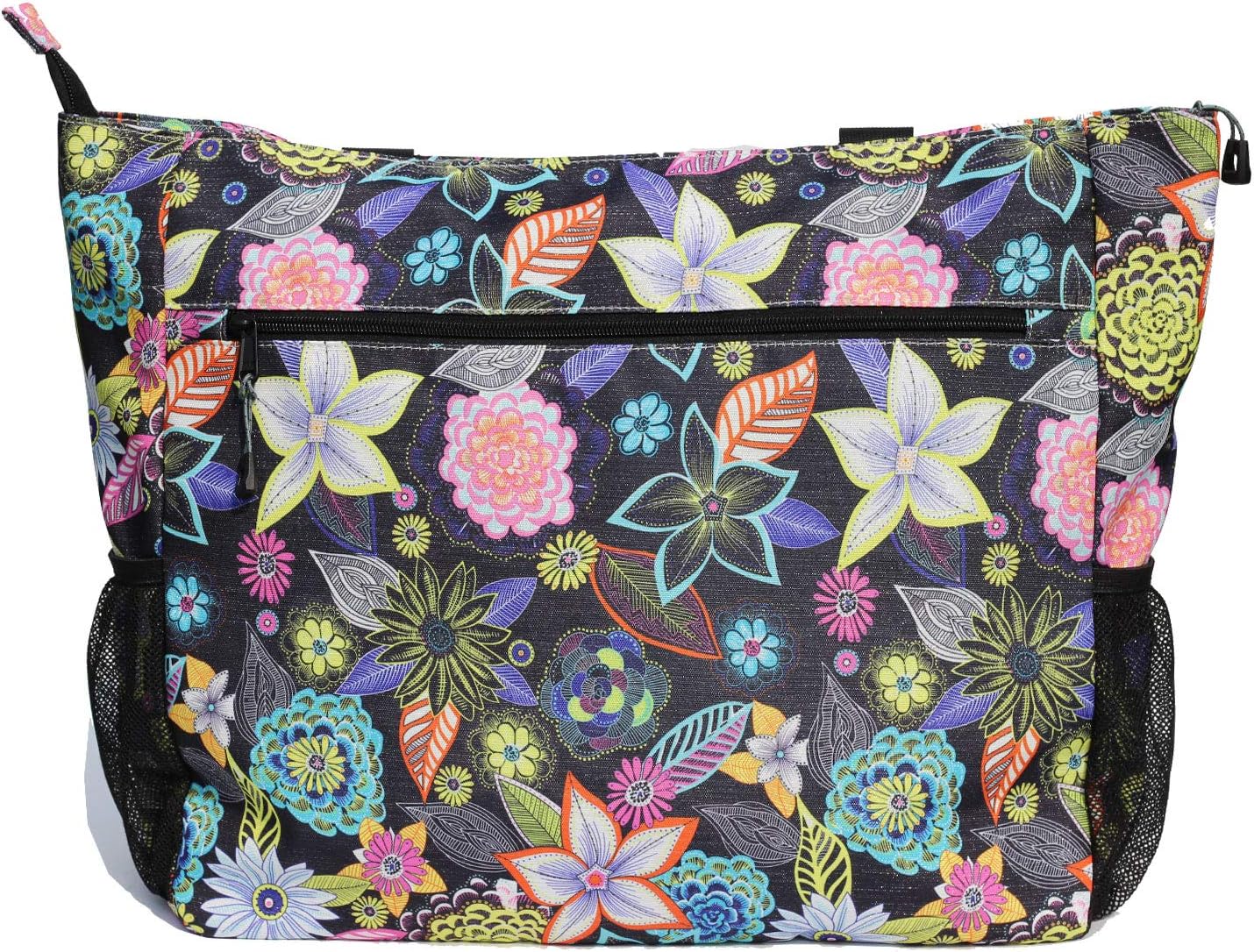 Strandtasche wasserabweisend, leicht (50,8 cm), Schwarze Stickerei