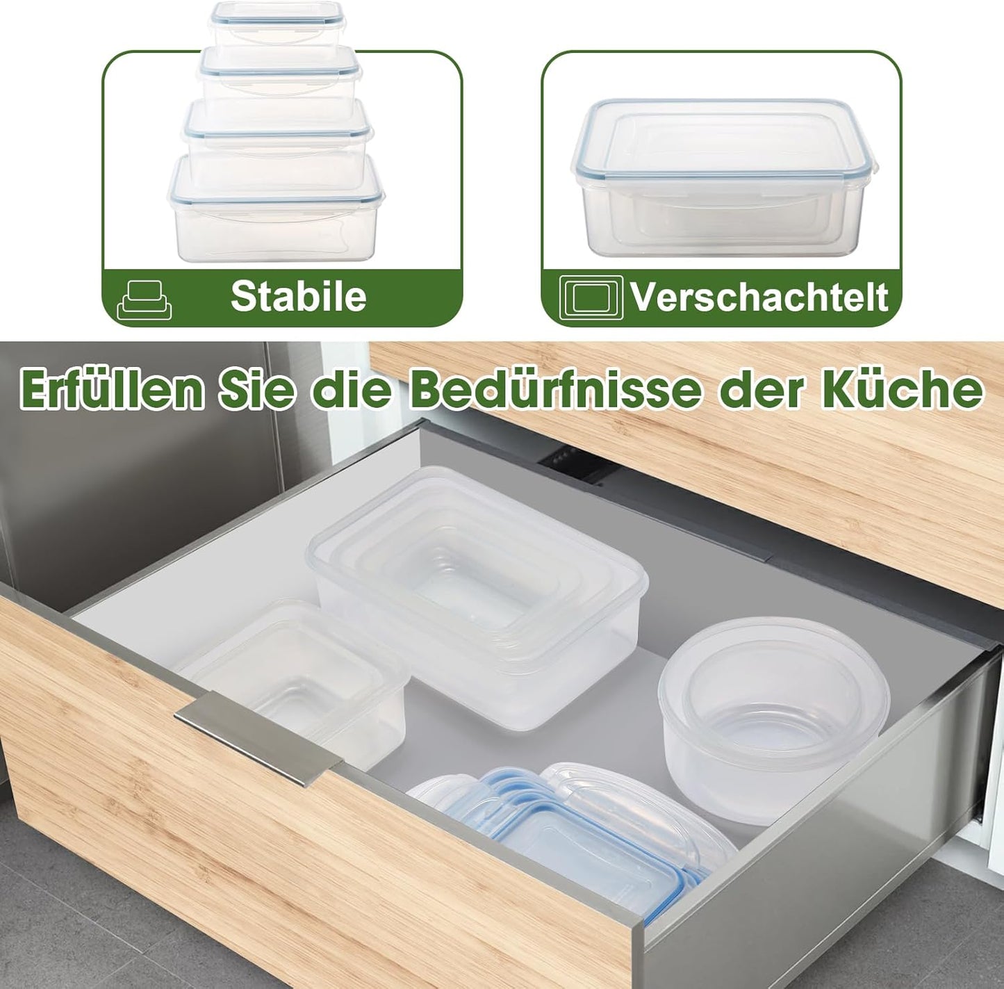 Frischhaltedosen-Set mit Deckel (16-teilig), SE-16PCS