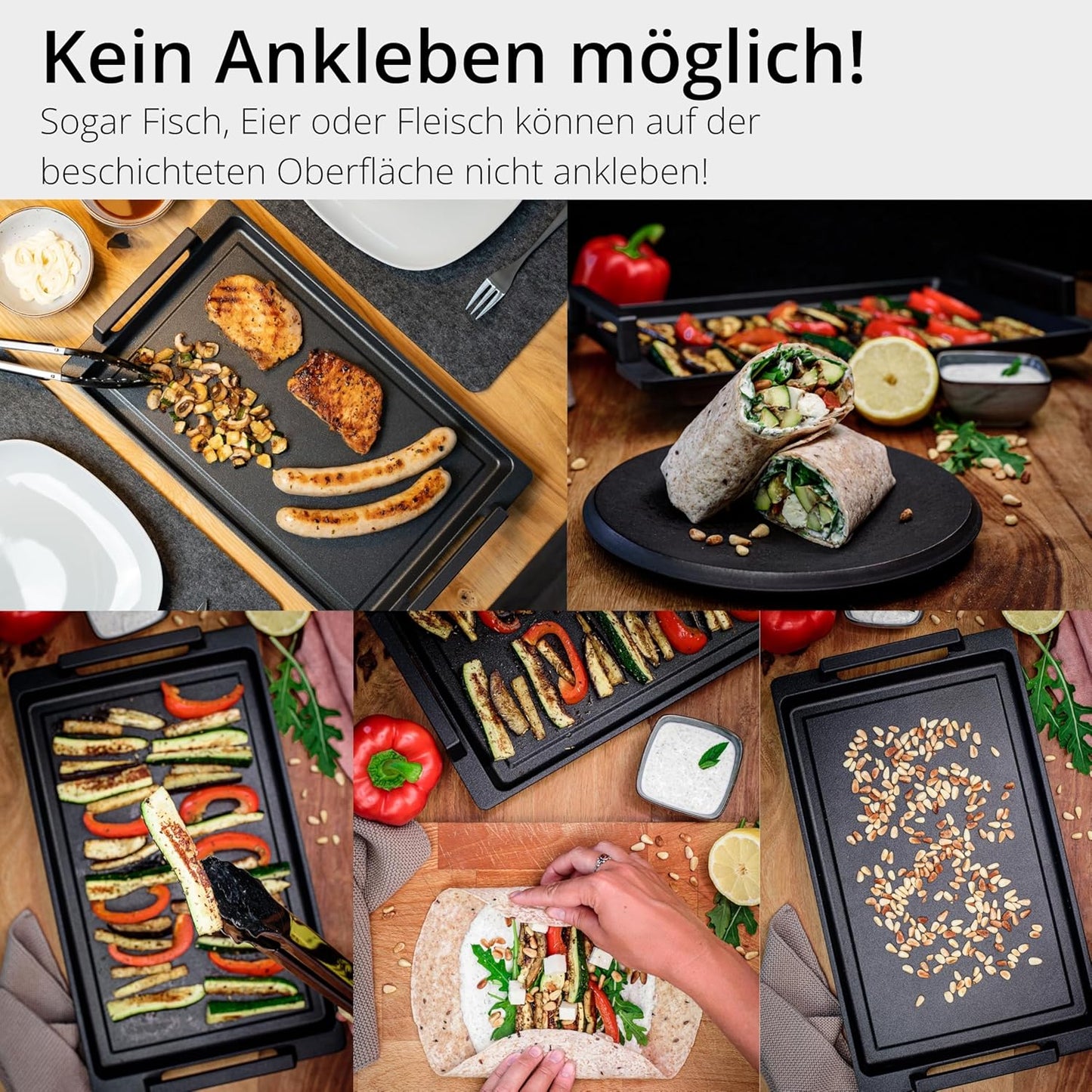 Teppanyaki Grillplatte mit Seitengriffen, 41 x 24 cm Teppanyaki mit Seitengriffen