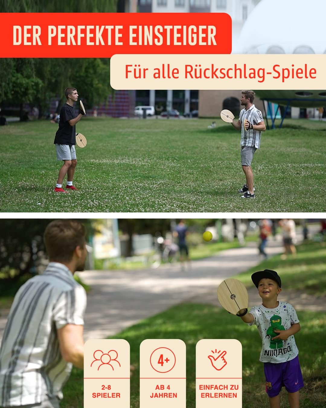 Rückschlagspiel Boardball, 2er Set
