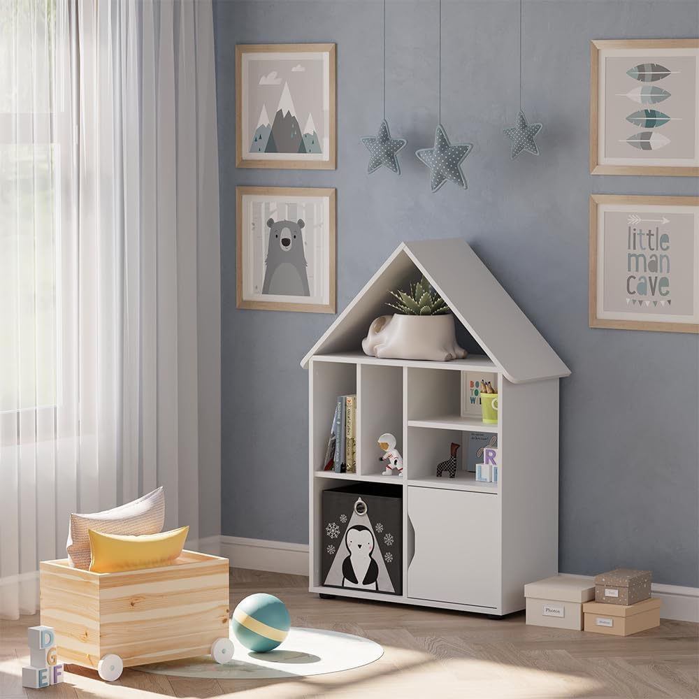 Kinderregal Estell, Weiss 112 cm, ohne Türen