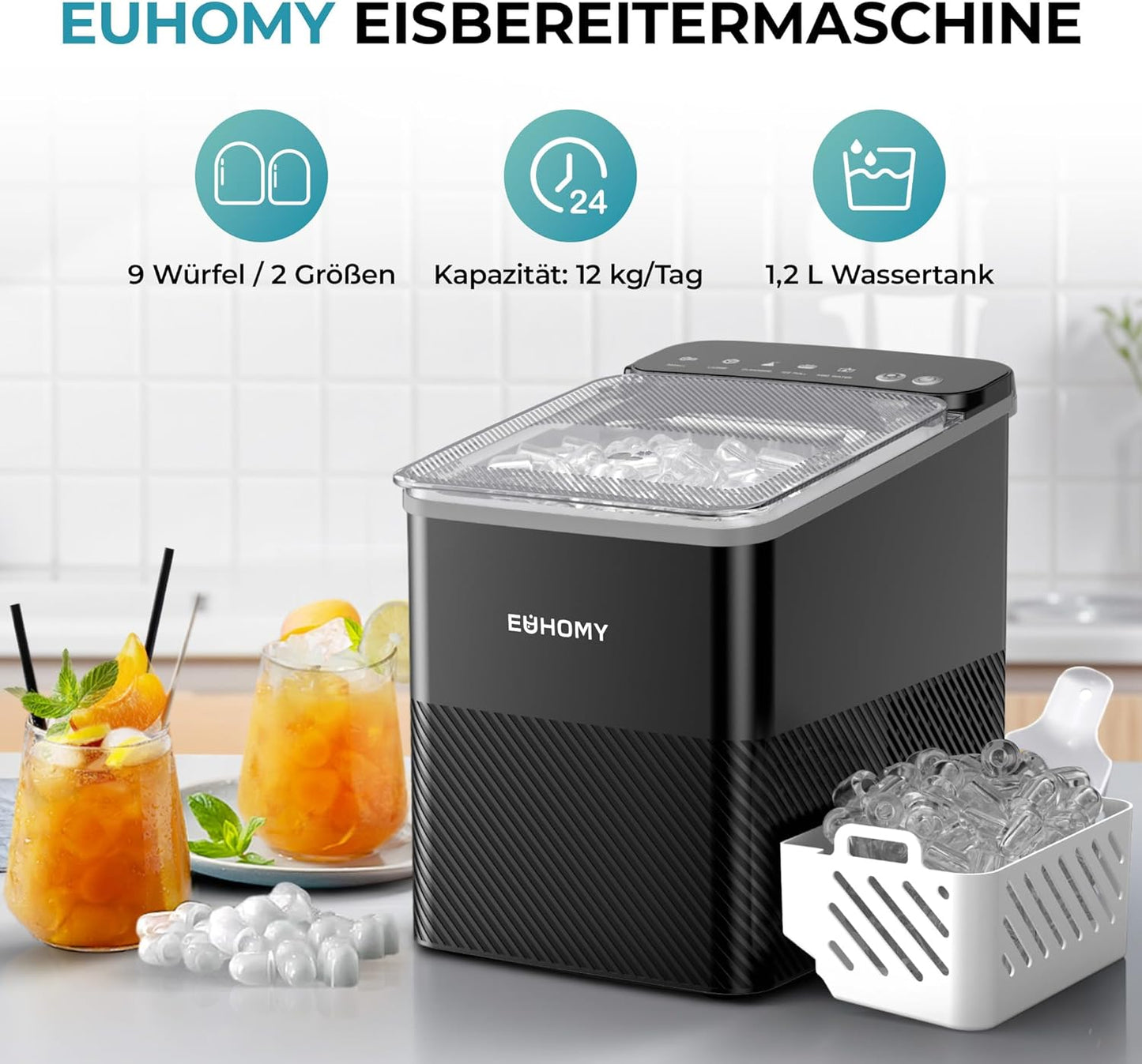Eiswürfelmaschine, 12KG/24H