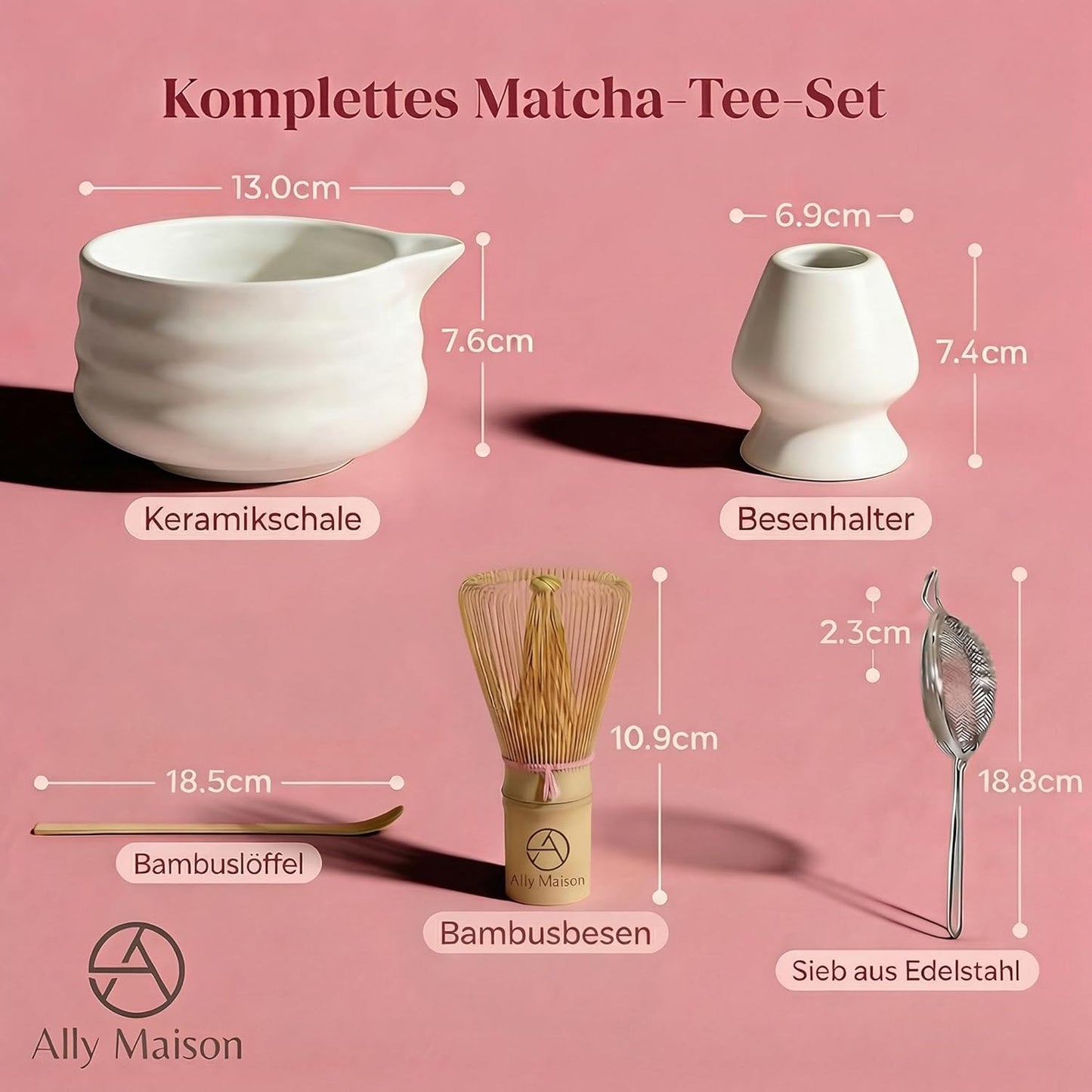 7-teiliges Matcha-Set, Weiss 7