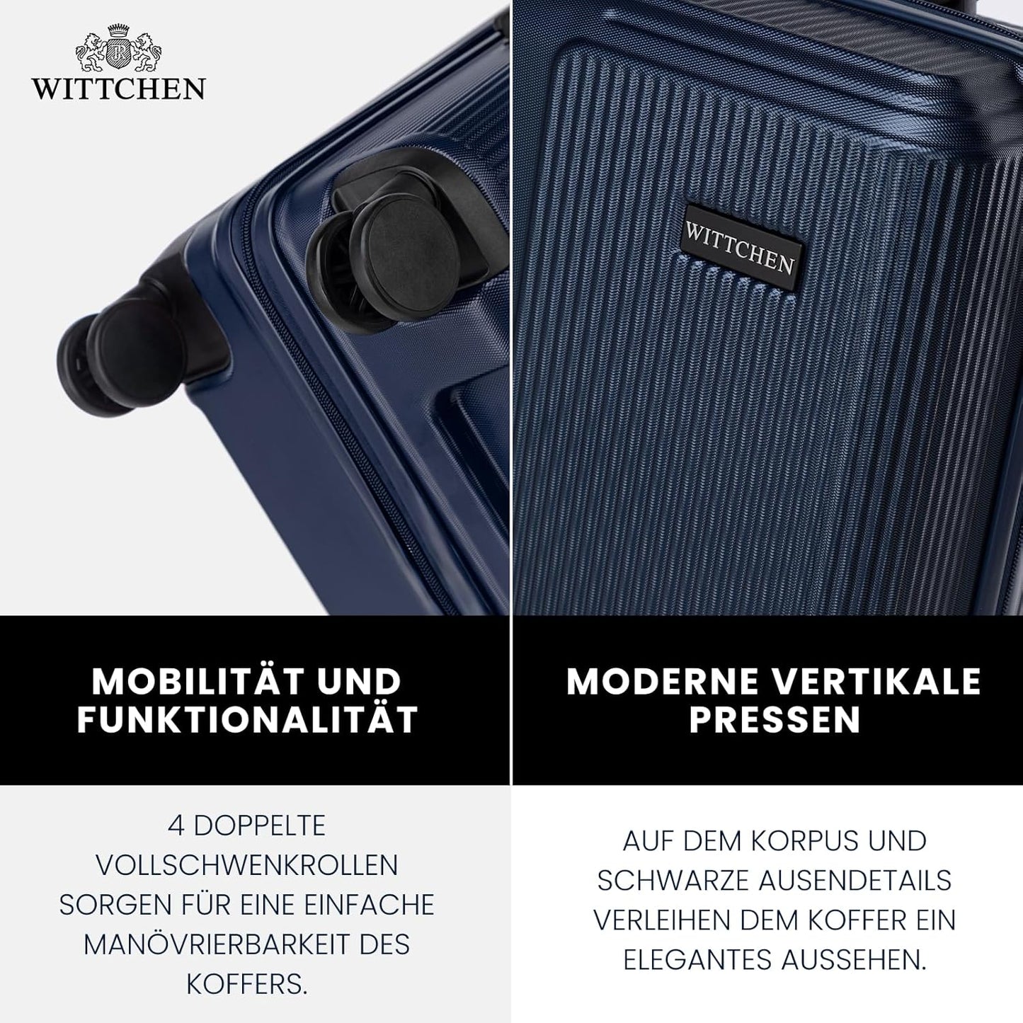 Grosser Hartschalen-Koffer mit Zahlenschloss (XL), Marineblau Grosser Koffer - XL