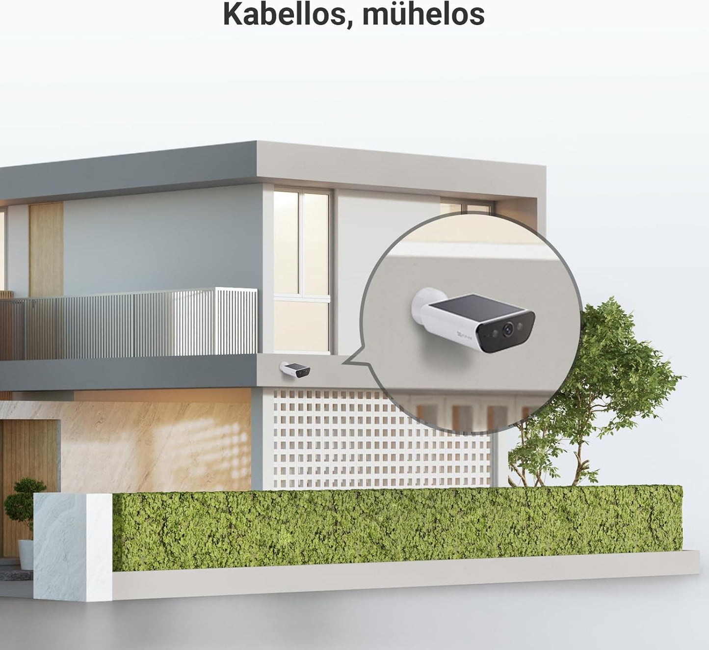 4K Kabellose Überwachungskamera mit Solarpanel, Akku Kamera