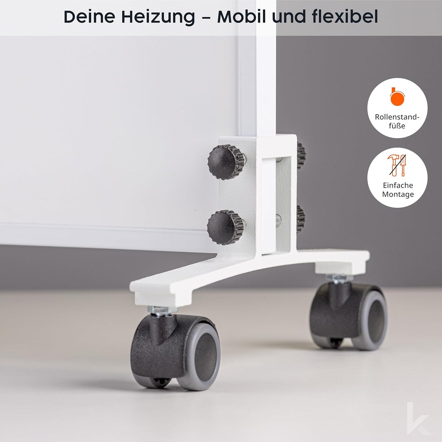 Infrarotheizung mit Thermostat, 1000 W Stein