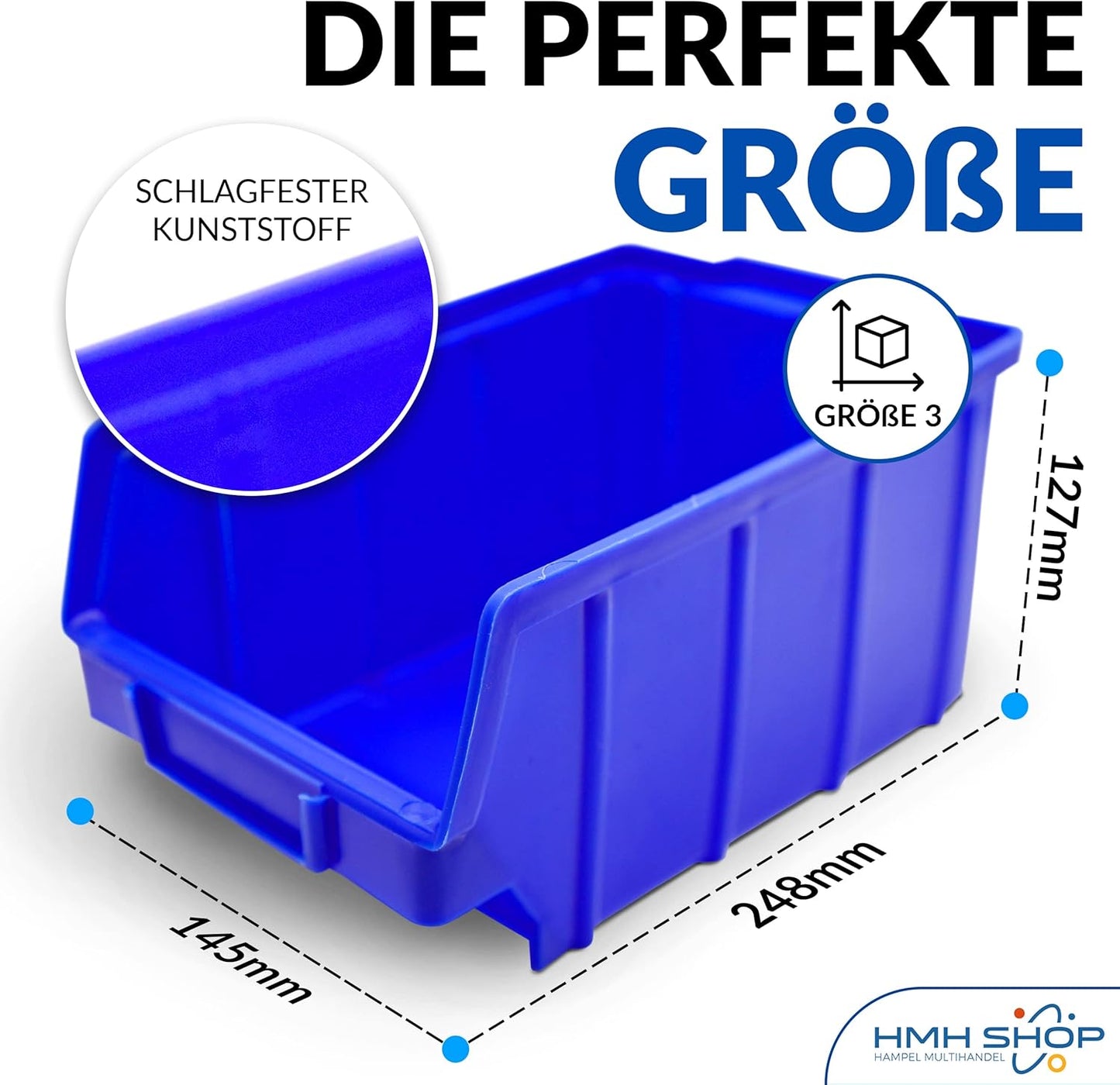 Stapelbare Sichtlagerkästen, 26 Stück, Grösse 3