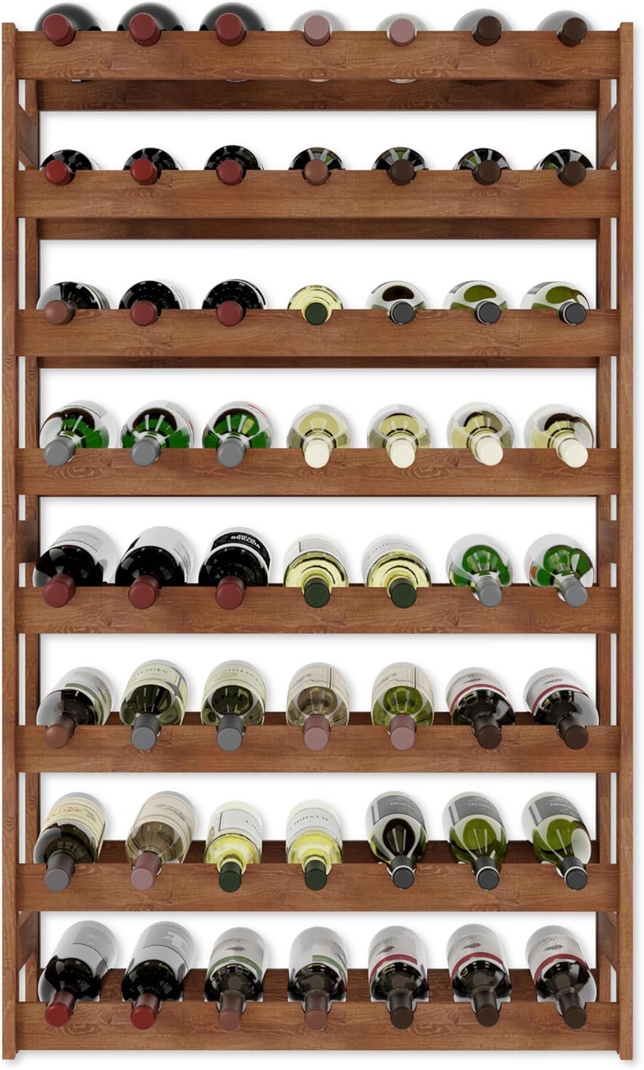 Weinregal für 56 Flaschen, Braun RW-1-56, 118 x 72,5 x 25, 7 liegen, 56 Flaschen