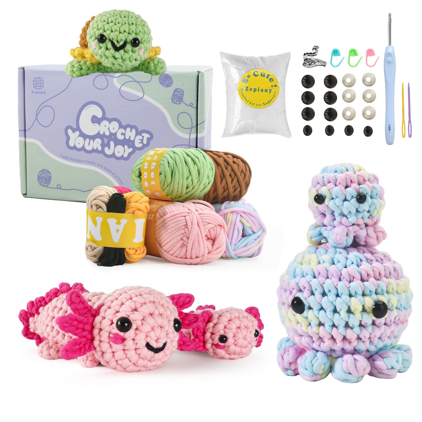 Häkelset für Anfänger mit Amigurumi Zubehör