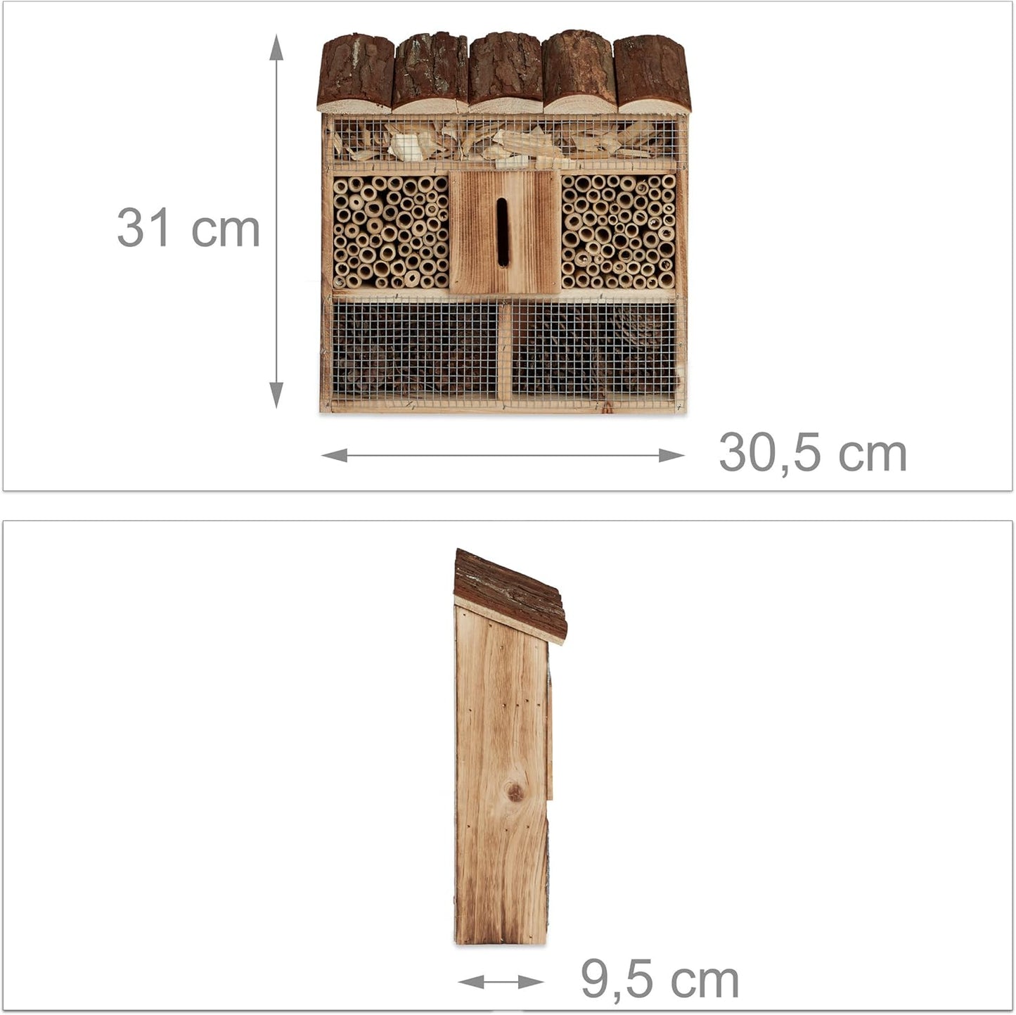 Insektenhotel zum Aufhängen (31x30,5x9,5 cm), Rechteckig