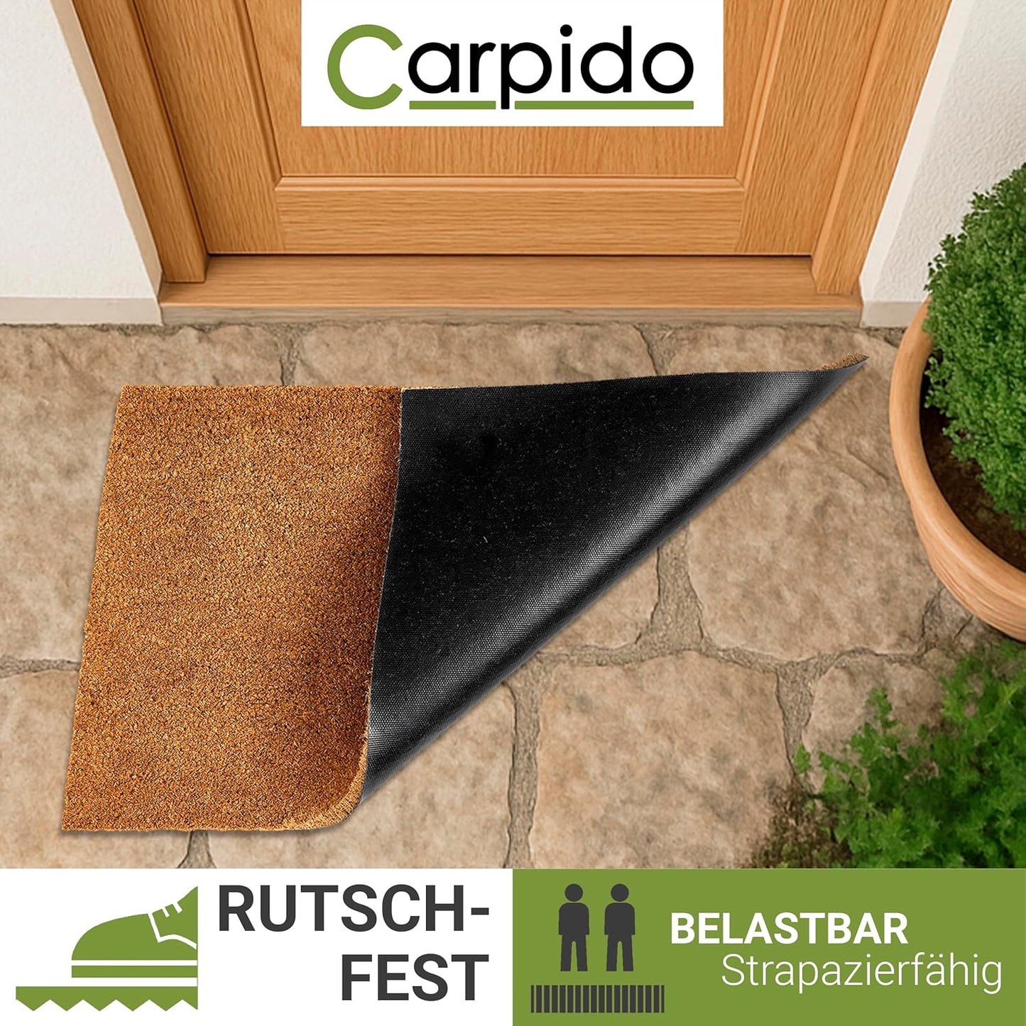 Rutschfeste Kokosmatte (90x122 cm), 90 x 122 cm Natur