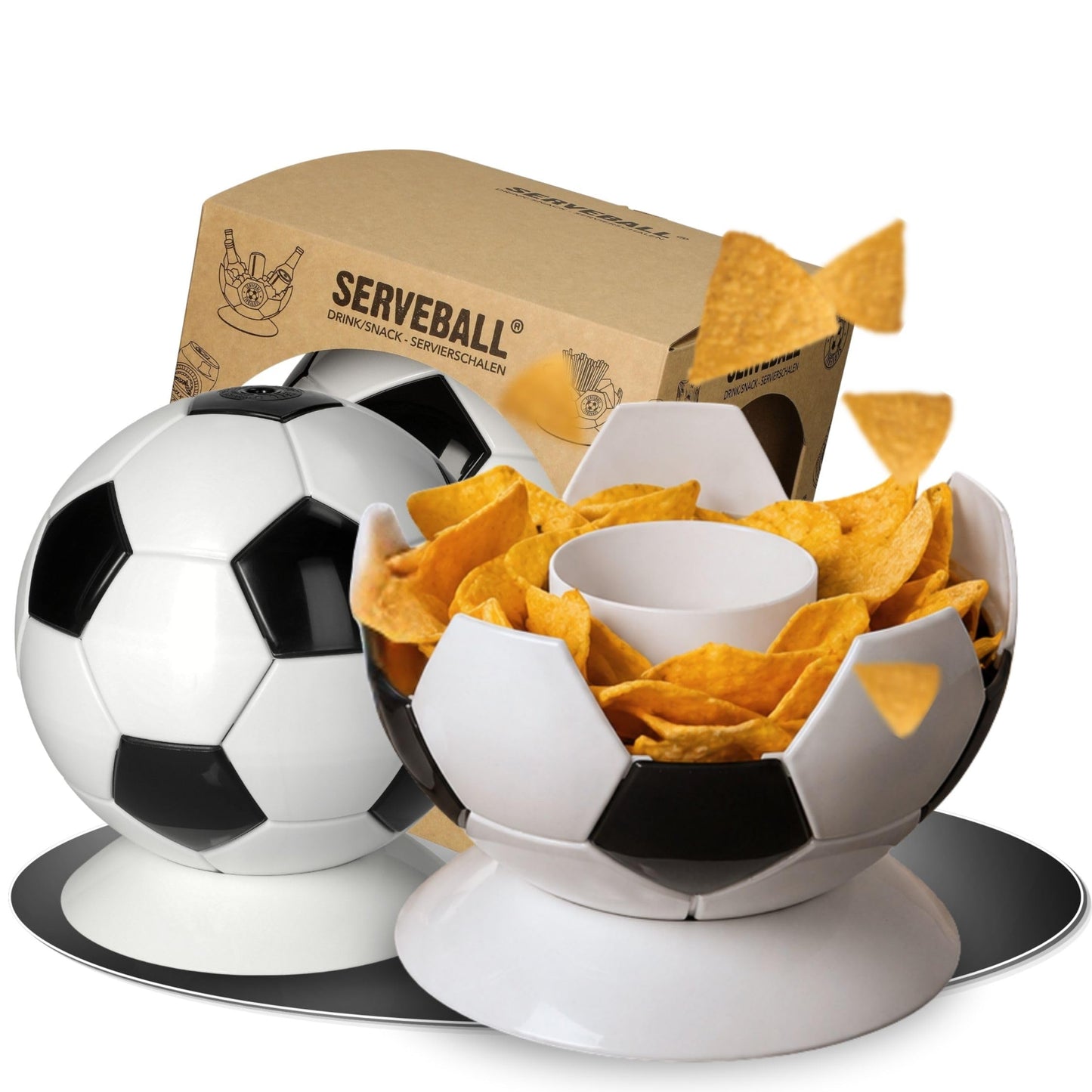 Snackbox Victory im Fussball-Design, Schwarz/Weiss