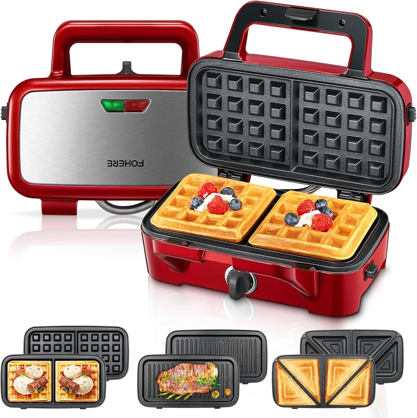 3 in 1 Sandwichmaker, Rot