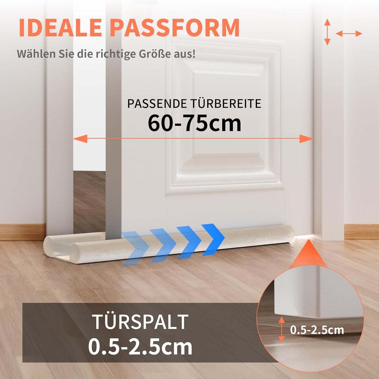 Zugluftstopper, Beige 60-75CM