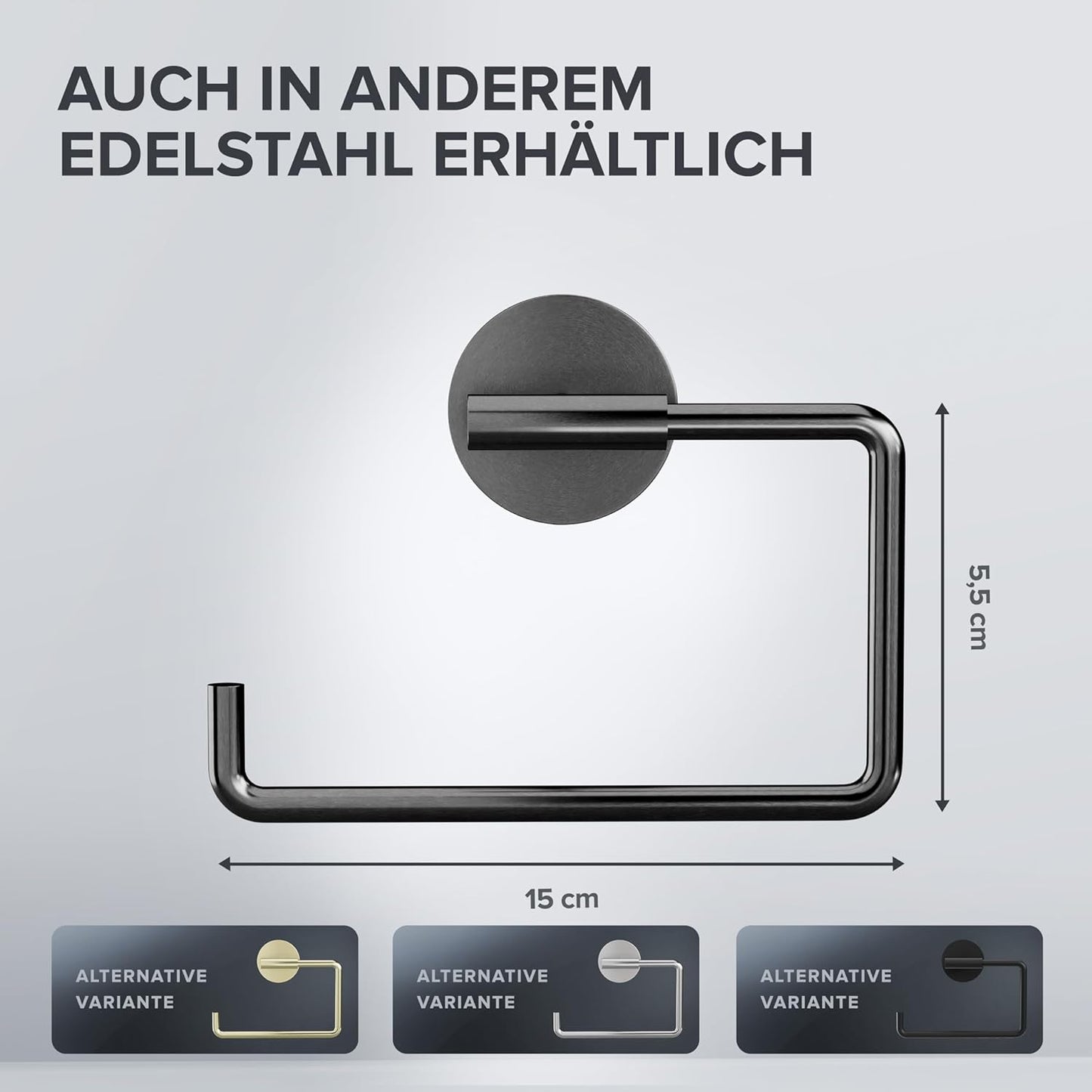 Toilettenpapierhalter mit Absenkdämpfung, Gunmetal Zum Bohren