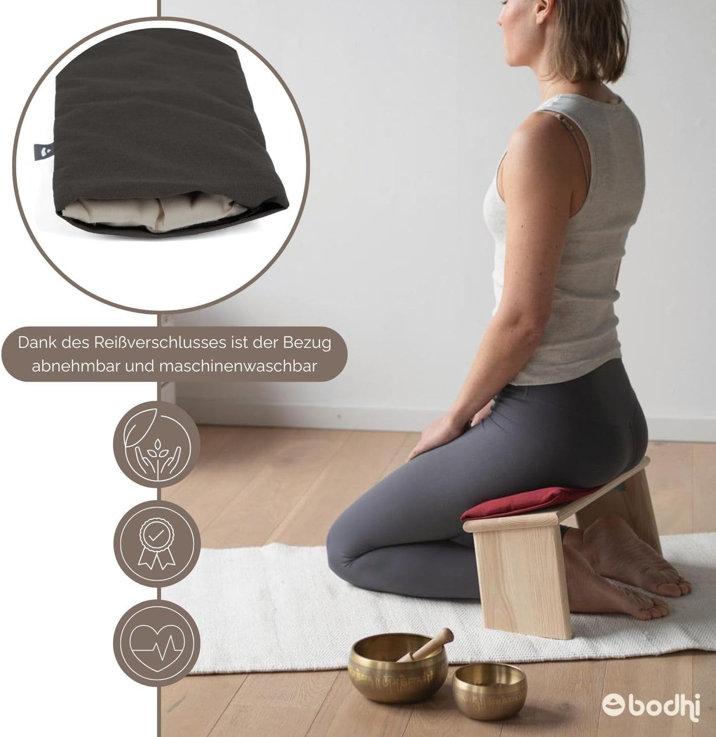 Sitzauflage für Meditationsbank, Auflage Anthrazit