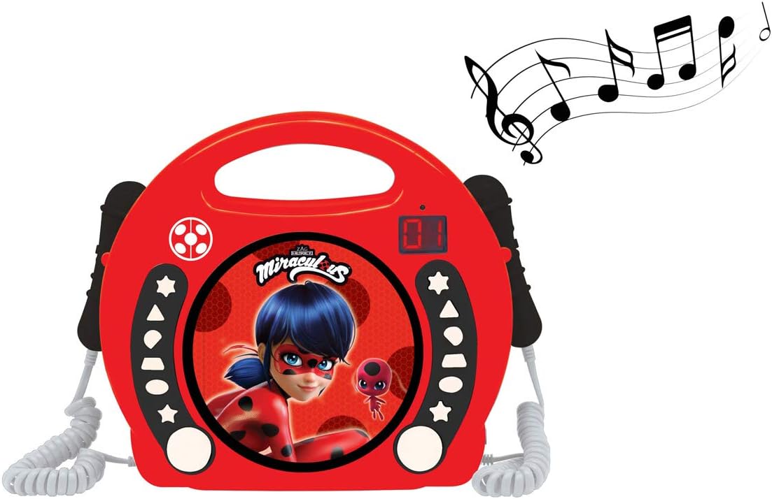 Tragbarer CD-Spieler Miraculous mit Mikrofonen und Karaoke-Funktion, Miraculous