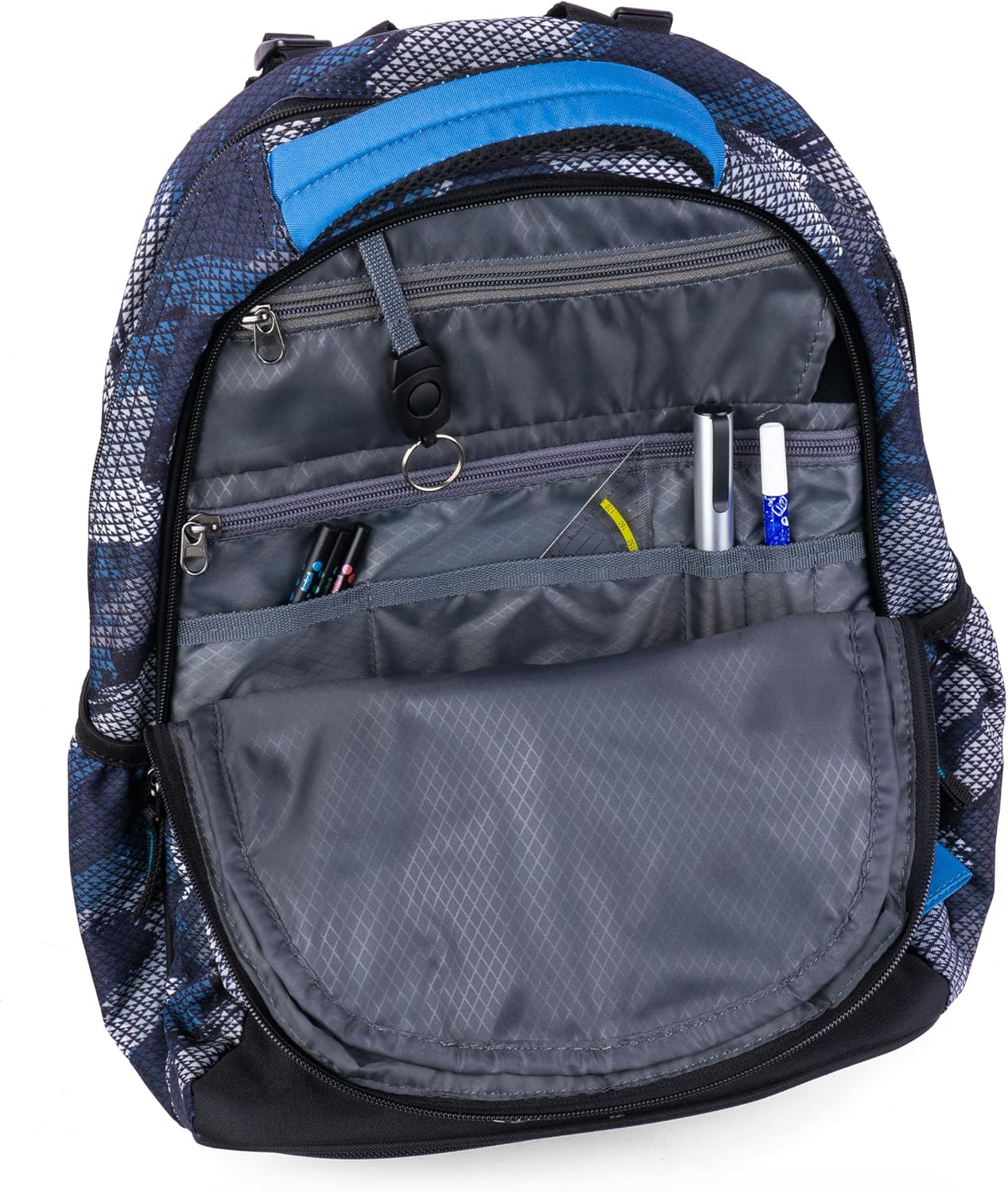 Schulrucksack-Set, Dunkelblau/Hellblau|8-teilig