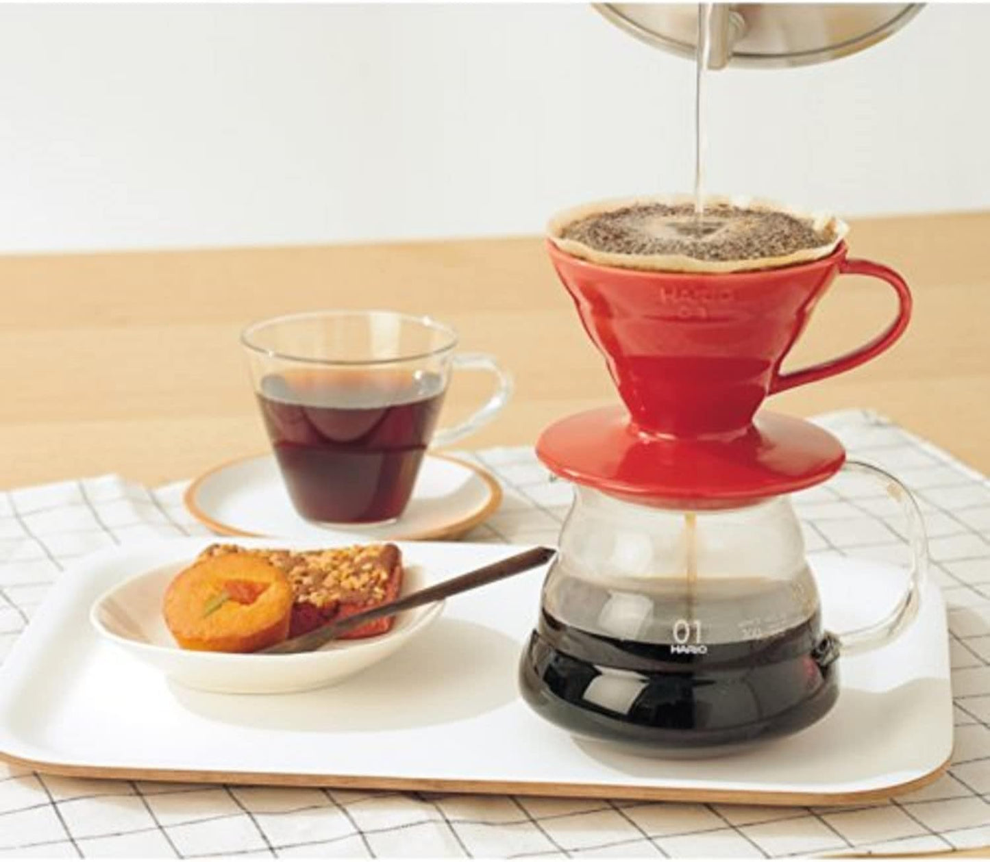 V60-01 Kaffeetropfer Keramik für 1-2 Tassen, Rot/Ausflug, Einfarbig (Getaway Solids) 01 Keramik