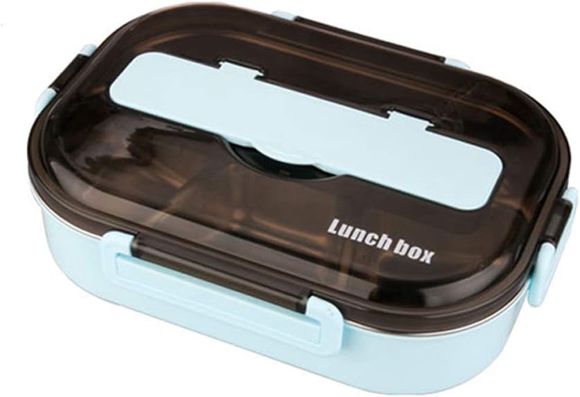 Bento Box mit Besteck, Blau 3 Fach