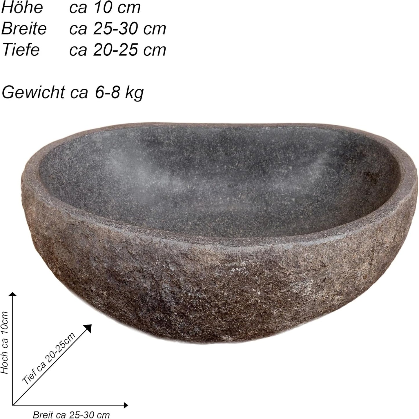 Steintrog Vogeltränke aus Naturstein, Bowl