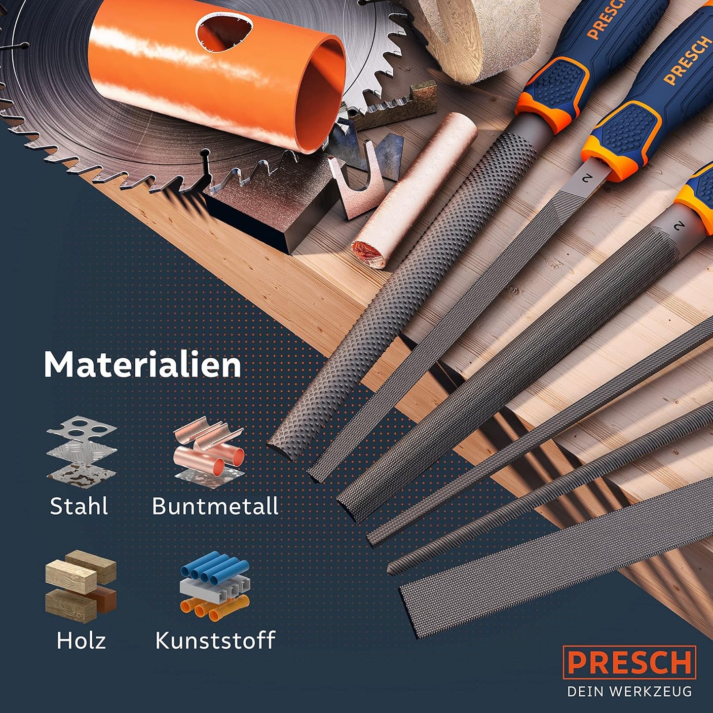Feilenset 10166, Feilen + Raspel Set 6 tlg. Inkl. Tasche