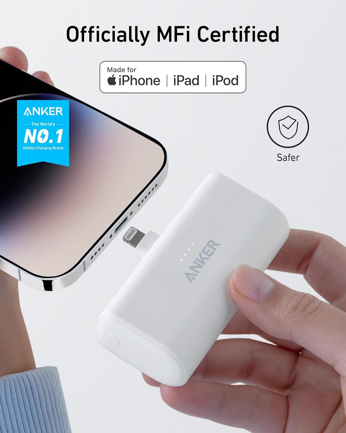 621 Powerbank mit Lightning-Stecker, Schwarz