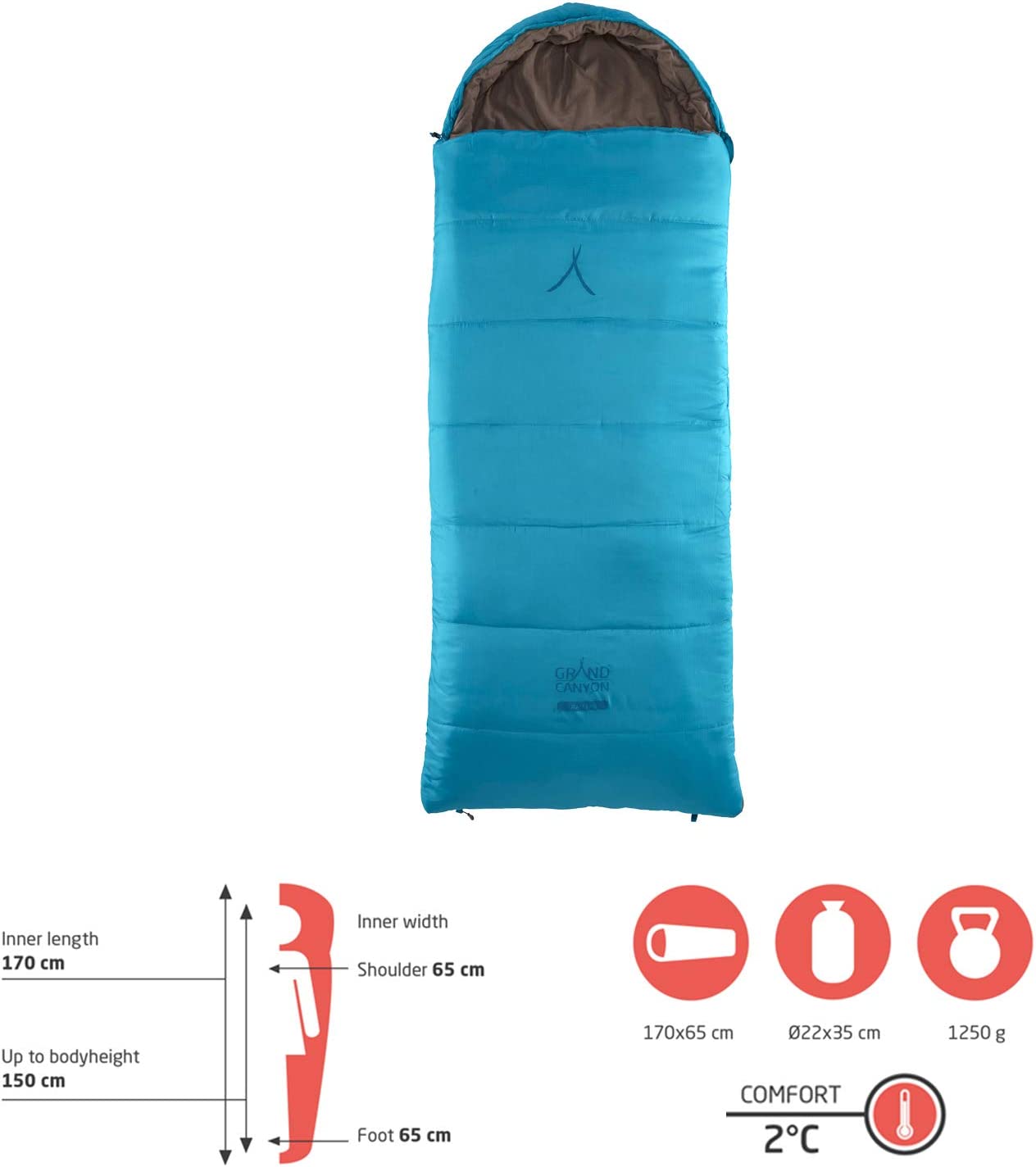 UTAH 150 KIDS, Schlafsack, Caneel Bay