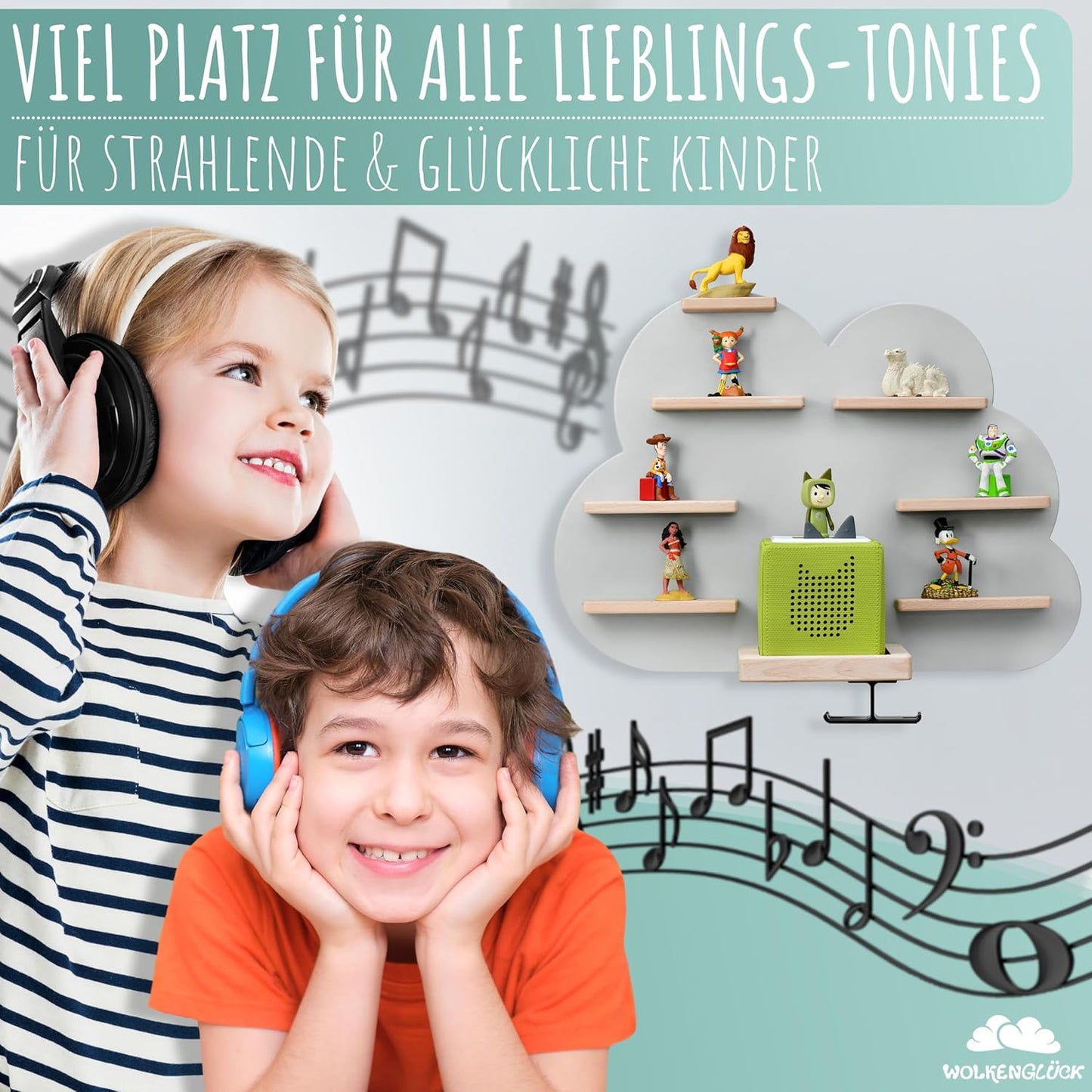 Tonie Regal Wolke für Toniebox und Figuren, 33 Tonies