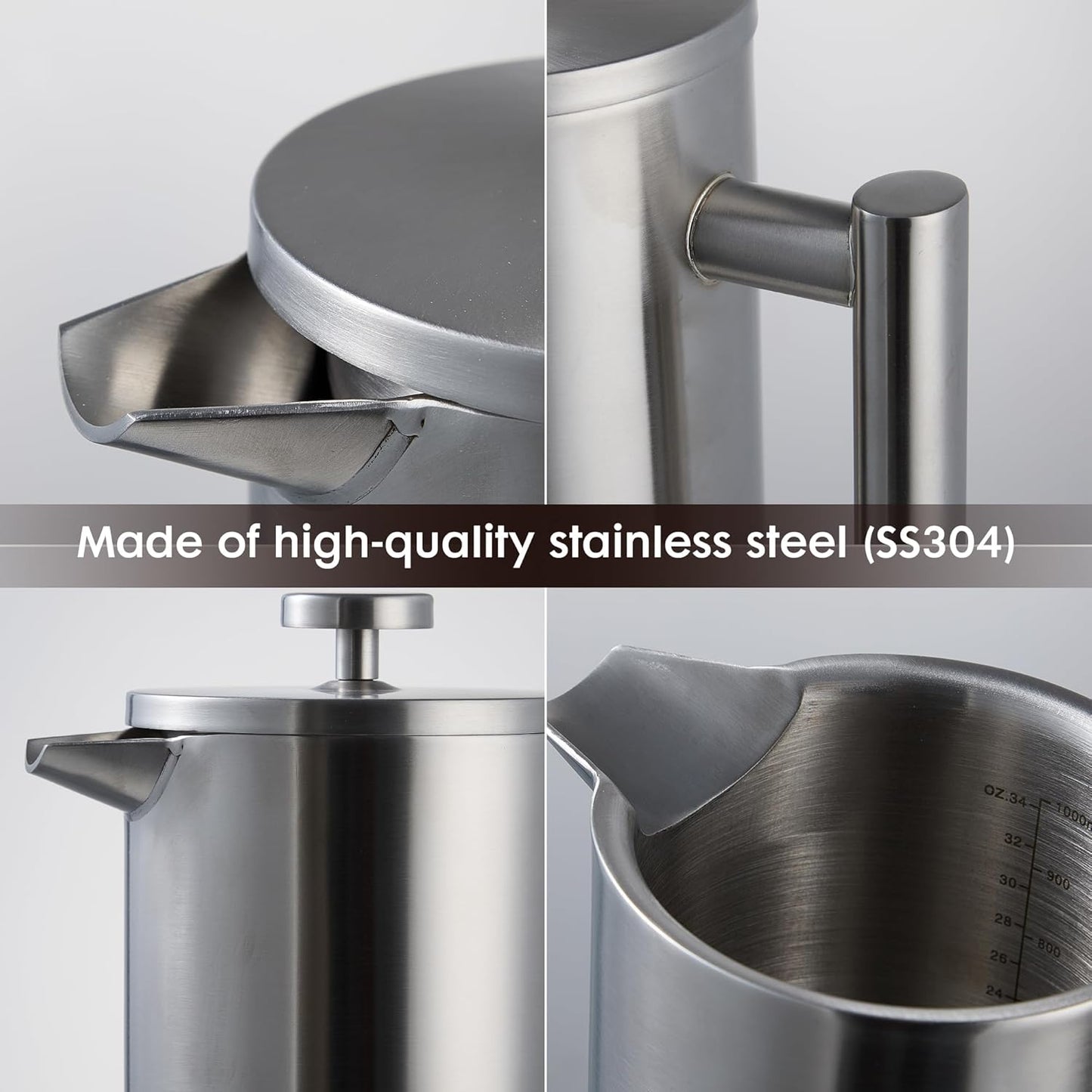 French Press, Mattsilber 1 Liter