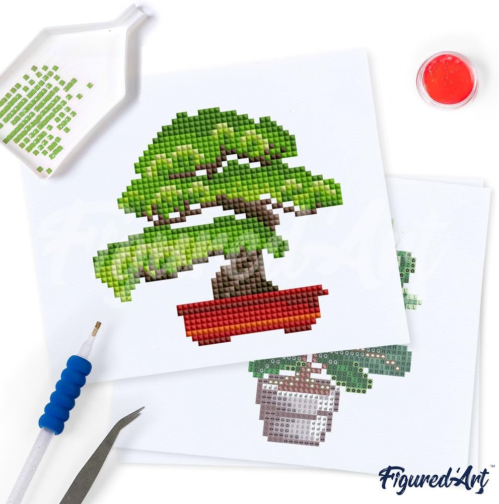 Mini Serie Diamond Painting Set mit 12 Stück, Pflanzen 2 PROBLEMYOUMUSTCHECK