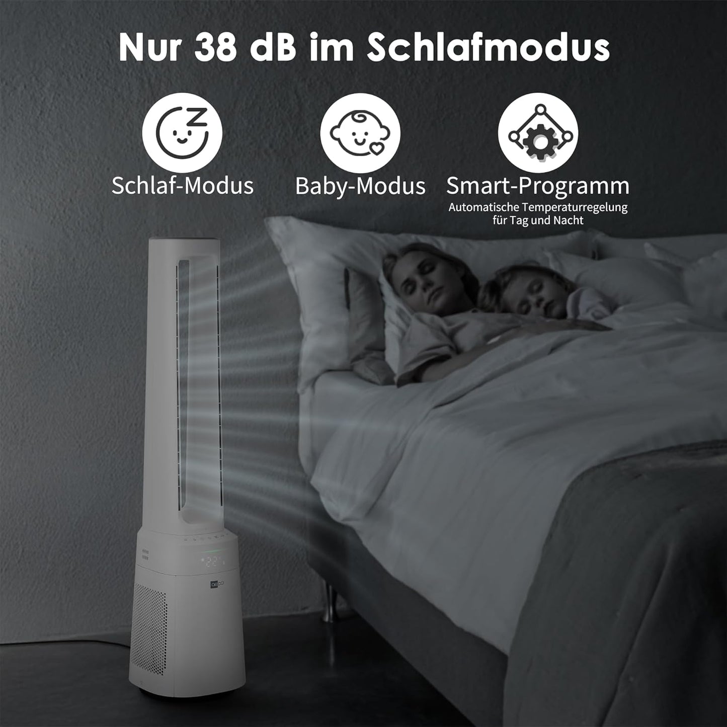 AirX Guard Turmventilator mit Luftreinigung, Turmventilator (2 in 1)