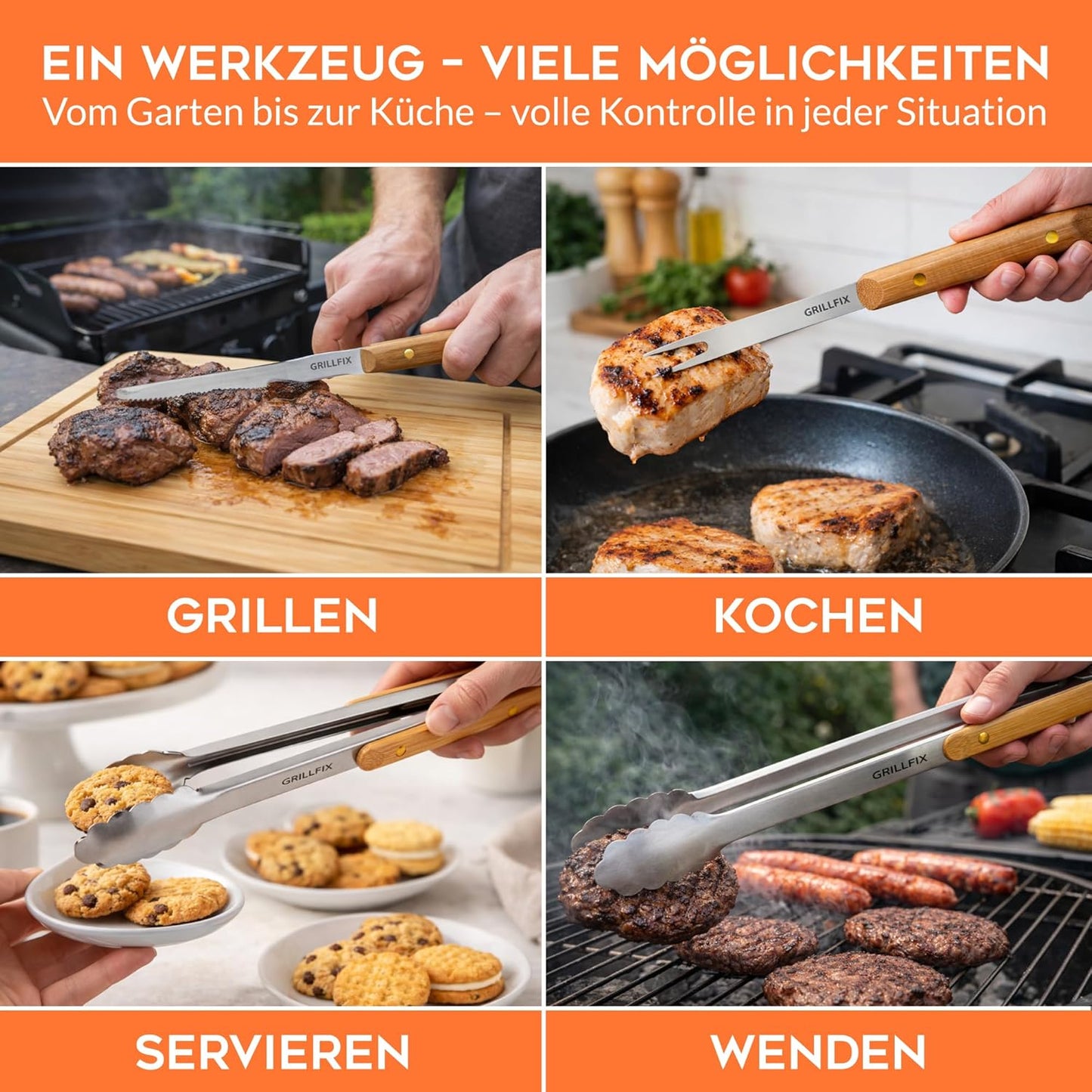3-teiliges Grillbesteck-Set