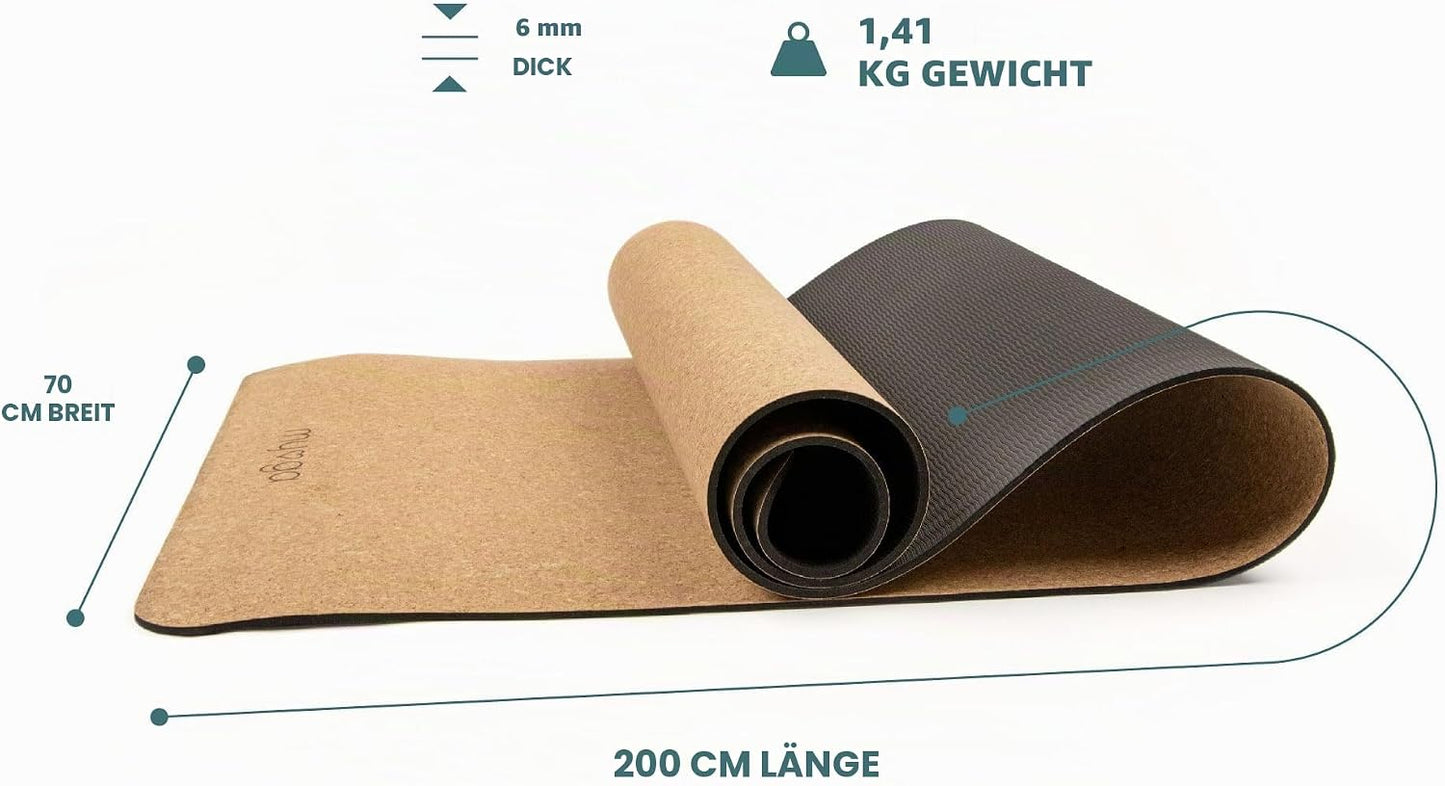 XL Kork Yogamatte rutschfest, Kork