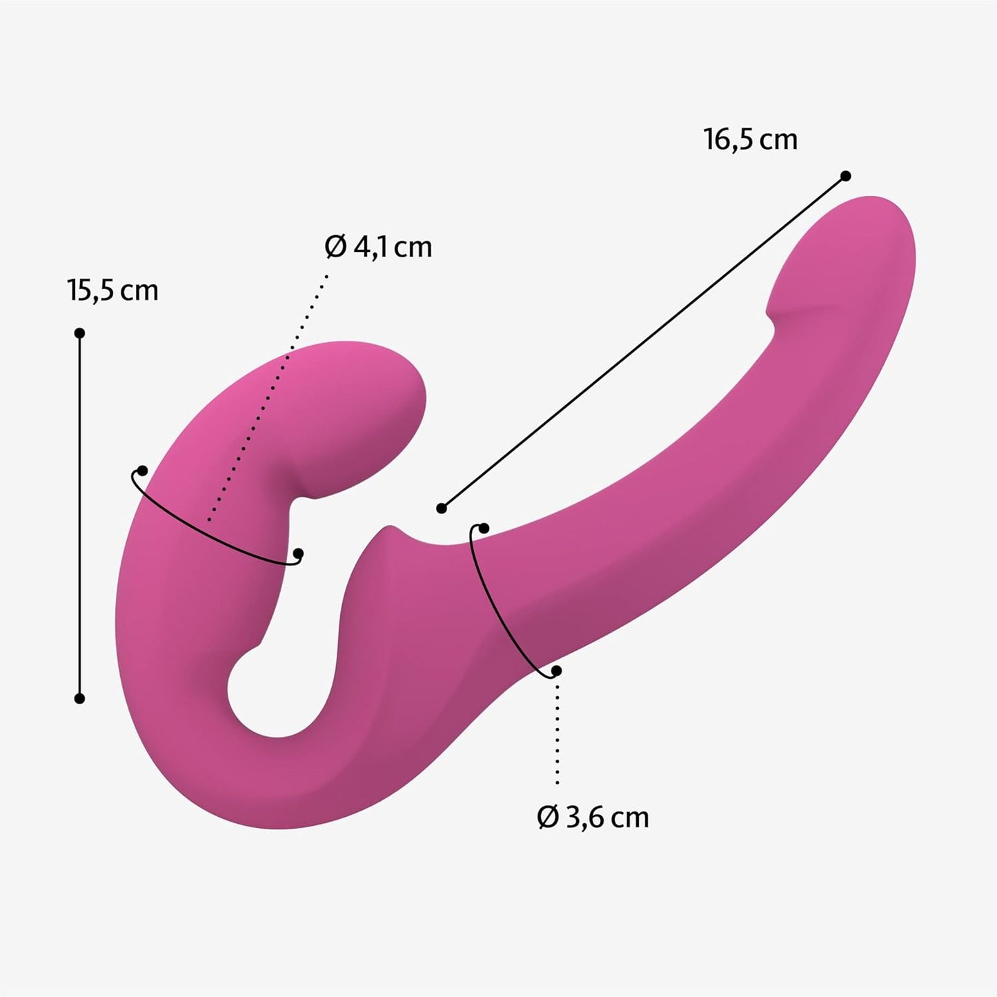 Strapless Doppeldildo SHARE LITE aus Silikon, Blackberry