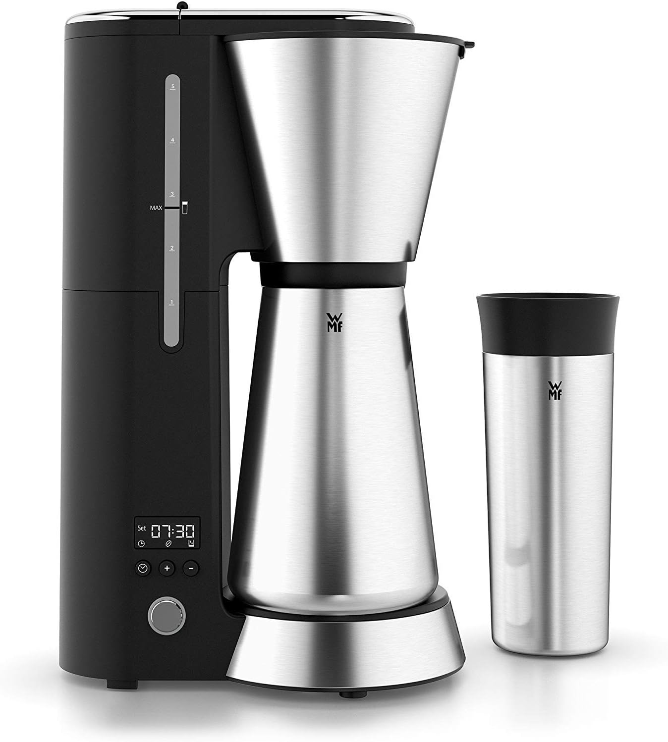 Küchenminis Aroma Filterkaffeemaschine mit Timer, Silber, Single