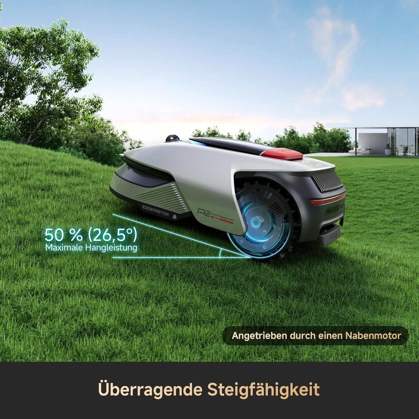 Mähroboter A2 1200 mit 3D-LiDAR & KI-Vision, 56.5 cm x 27 cm x 43.9 cm A2 1200