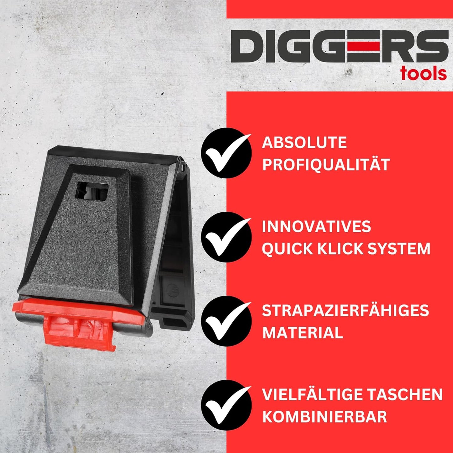 Werkzeugtasche Quick Klick Adapter-Set, 3er-Set Quick Klik Adapter
