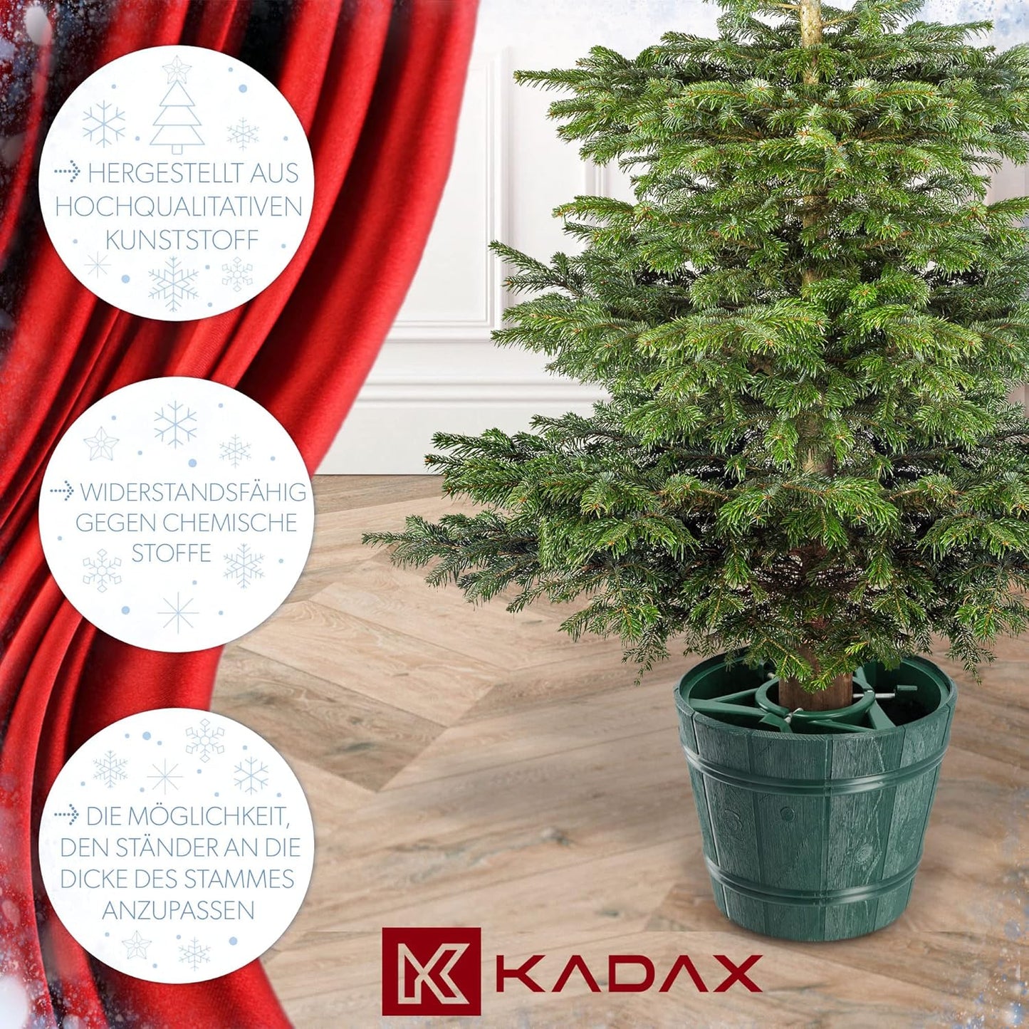Weihnachtsbaumständer, Baumhöhe bis 280cm /Grün