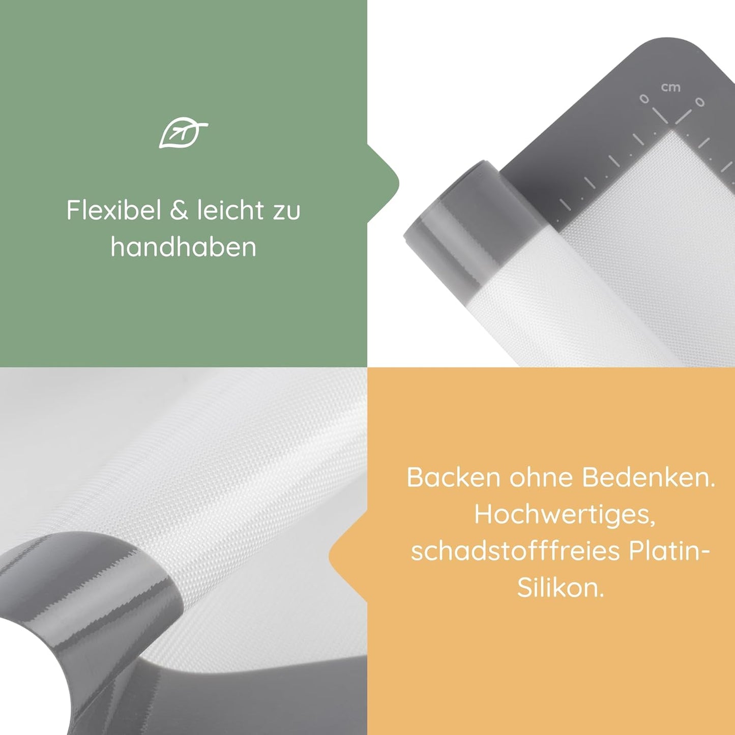 Backset mit Silikonmatte und Zubehör, Backset 3