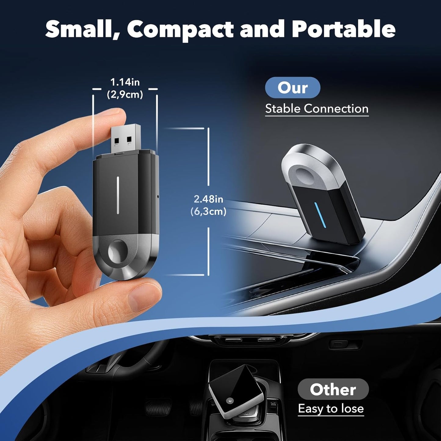 2-in-1 Wireless CarPlay & Android Auto Adapter