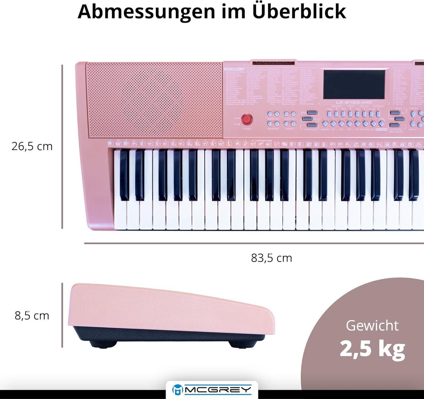 LK-6120-MIC Keyboard-Set mit Mikrofon & Kopfhörer