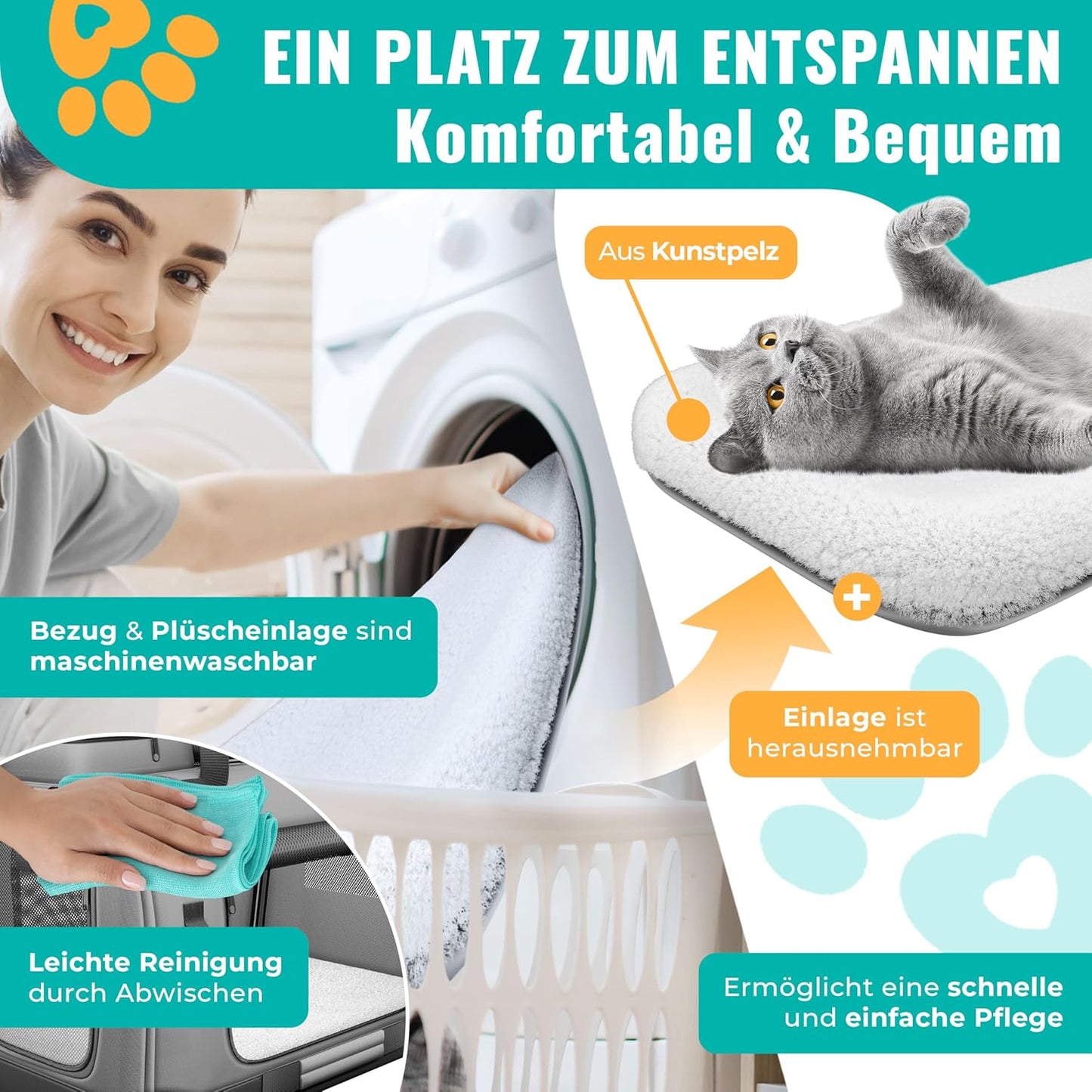 Faltbare Haustier-Transportbox inkl. Hundenapf & Schultergurt, XXXL Hellgrau